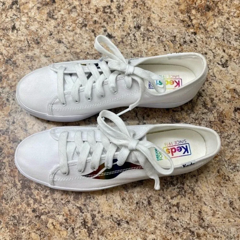KEDS Triple Kick Platform Sneaker in White Size 7